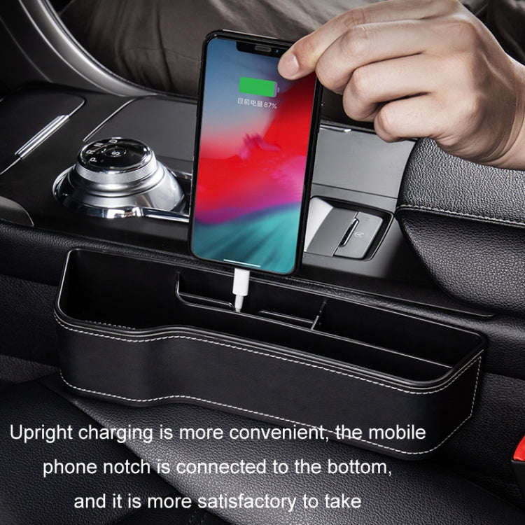 Car Crevice Storage Box Seat Decoration Finishing Box, Color: Black Leather Co-pilot
