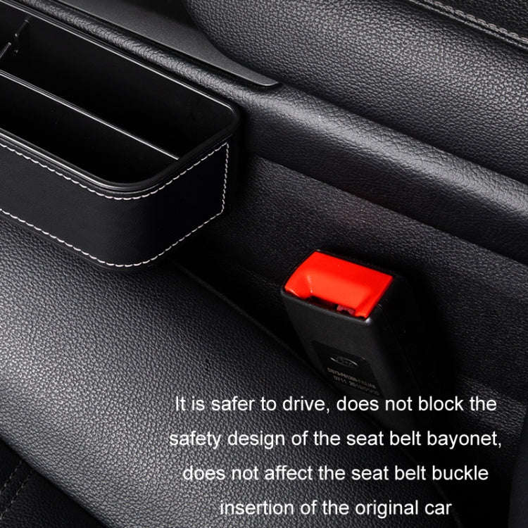 Car Crevice Storage Box Seat Decoration Finishing Box, Color: Black Leather Co-pilot