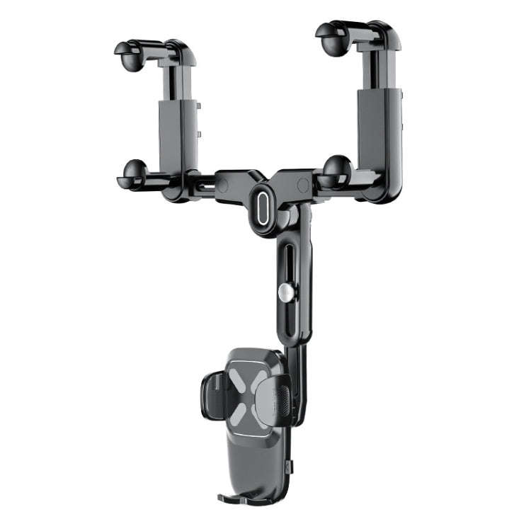 Car Rearview Mirror Navigation Retractable Multifunctional Mobile Phone Holder(Black)