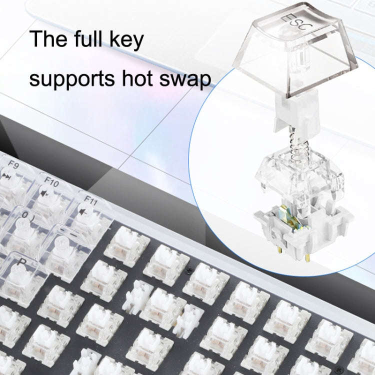 100 Keys Customized Gaming Wired Mechanical Keyboard Transparent Keycap Red Shaft (Black)
