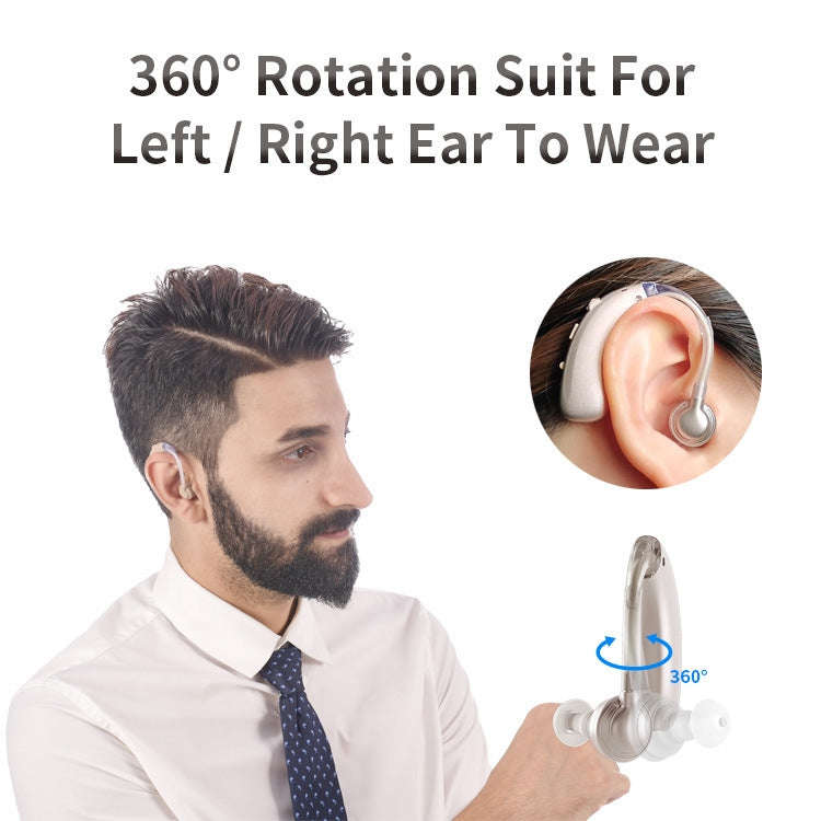 USB Charging Earhook Noise Reduction Hearing Aid Sound Amplifier(Silver)