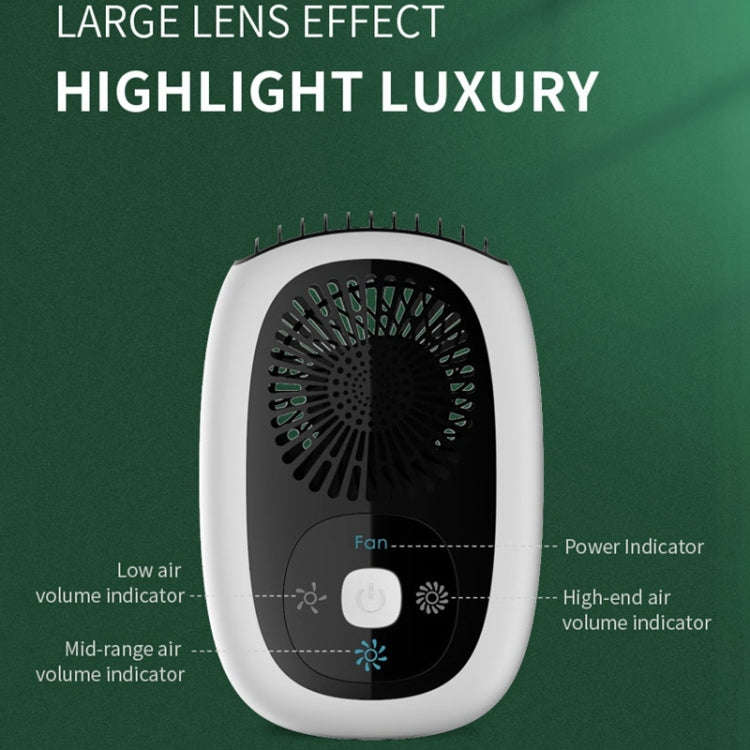 Leafless Hanging Neck Fan Mini Handheld Fan USB Rechargeable Fan With Negative Ions Green