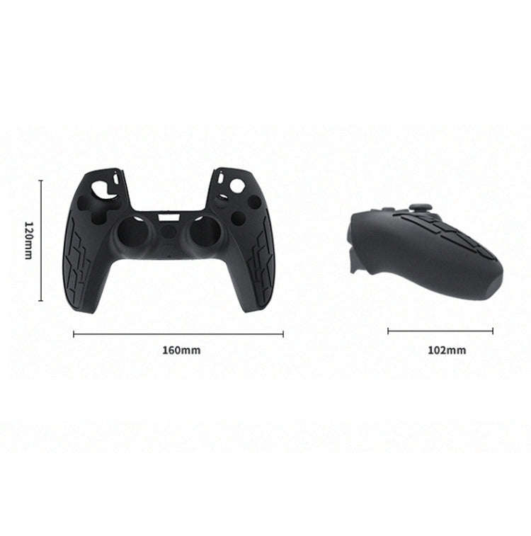 For PS5 Gamepad Silicone Case Non-slip Texture Thickened Protective Cover(Blue)