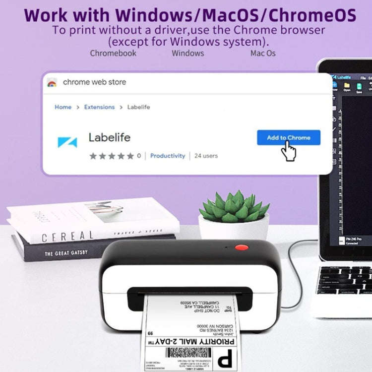 Phomemo PM246S Address Label Printer Thermal Paper Express E-Manifest Printer, Size: EU(Black White)