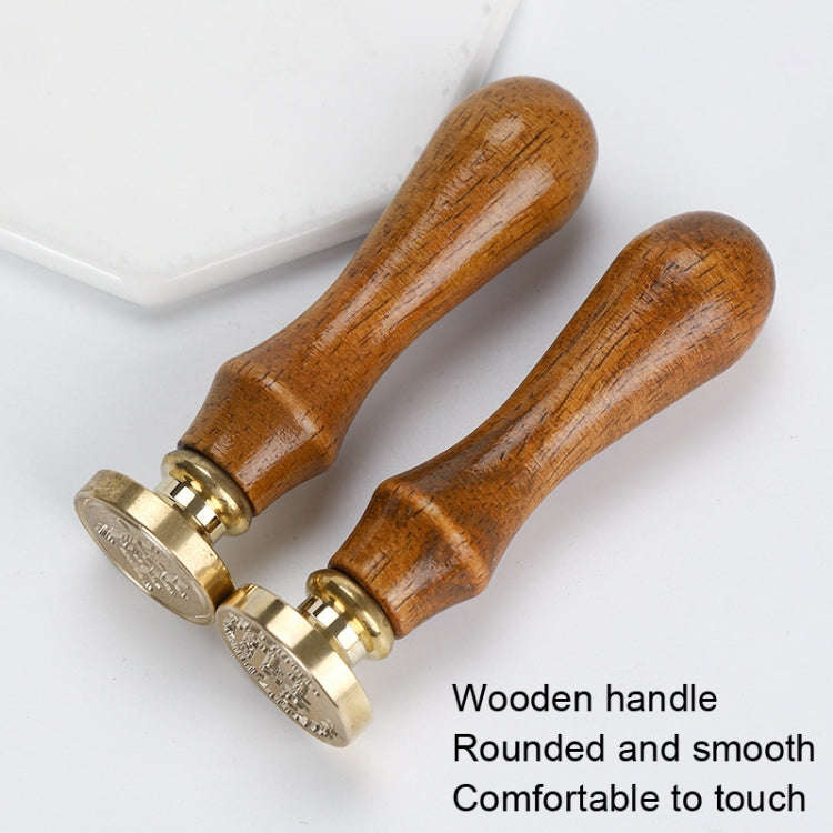 Christmas Series Fire Lacquer Seal Wood Grain Handle+Brass Seal Head(SD-65)