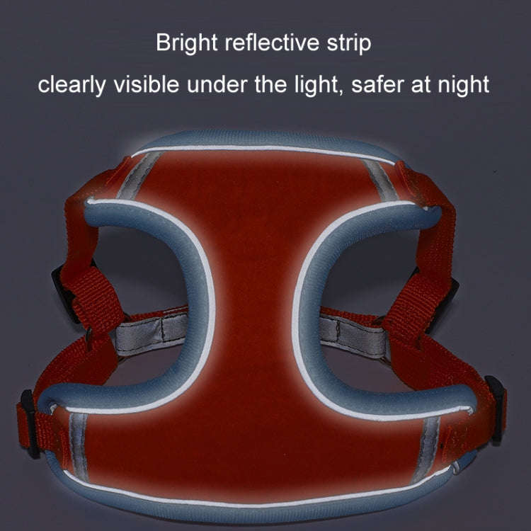 Pet Dog Harness Reflective Anti-break-off Vest-style Leash, Color: Mesh Classic Red(L)