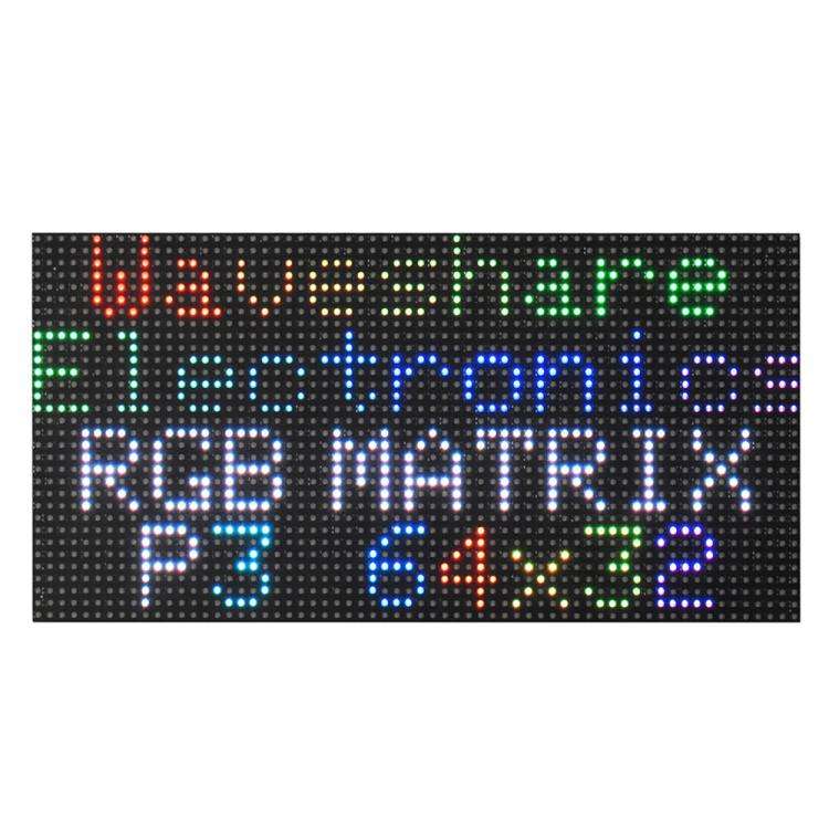 Waveshare RGB Full-color LED Matrix Panel, 3mm Pitch, 64 × 32 Pixels, Adjustable Brightness, GOB...