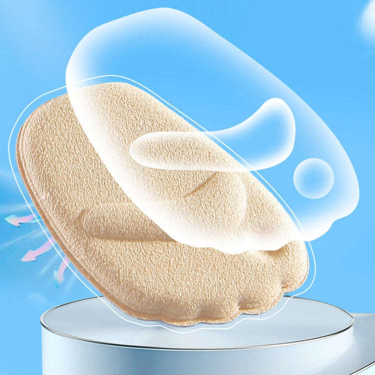 10pairs 4D Sponge Non-slip Forefoot Pad High Heels Mat(Beige)
