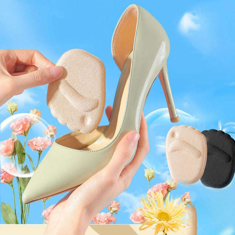 10pairs 4D Sponge Non-slip Forefoot Pad High Heels Mat(Black)