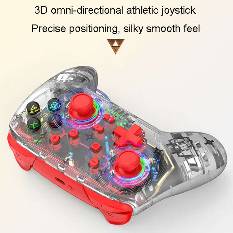 For PS3 / PS4 Dual Vibration Wireless Gamepad With RGB Lights(Red)