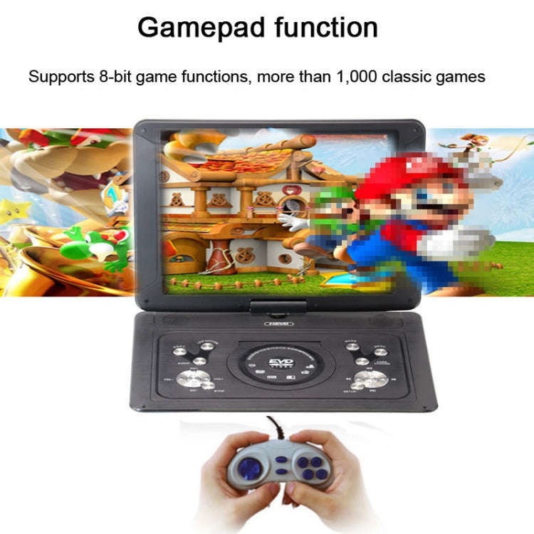14.1-Inch Screen Portable DVD Player Support USB/SD/AV Input With Gamepad(UK Plug)