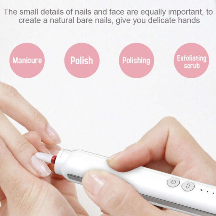 Rechargeable Nail Drill Machine Set with Ceramic Drill Bit Spot Lighting(Red)