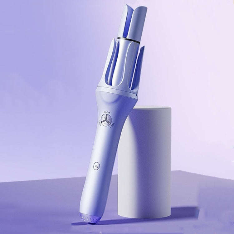 Extended Automatic Ceramic Curling Iron 32mm Shaped Big Wave Styling Tools,CN Plug(Purple)