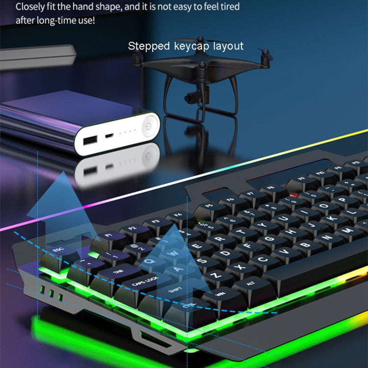 K-Snake Mechanical Feel Keyboard Mouse Kit USB Wired 104 Keycaps Computer Keyboard, Style: Keyboa...