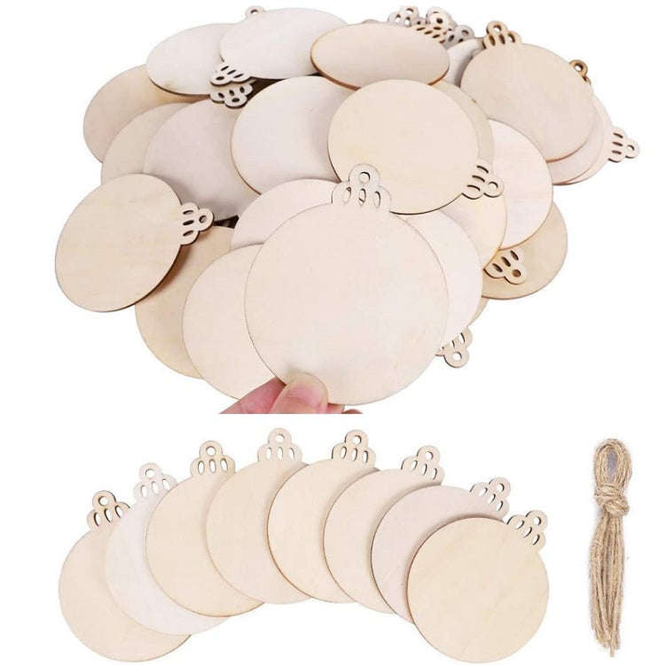 10pcs/Set Wood Chip Hand-Painted Christmas Tree Props Christmas Pendants, Size: 12x10cm