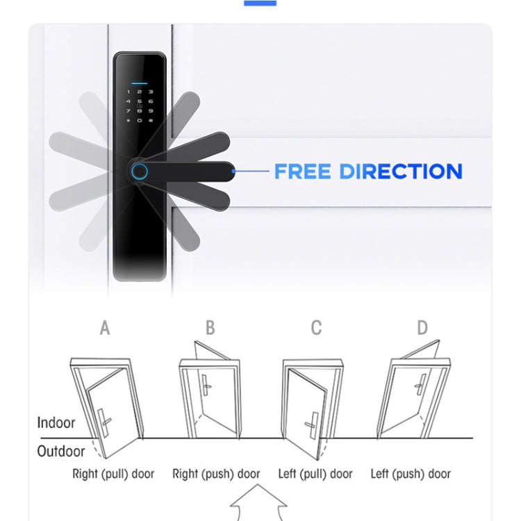 C91 Tuya Smart WiFi Password Fingerprint Electronic Door Lock(Black)