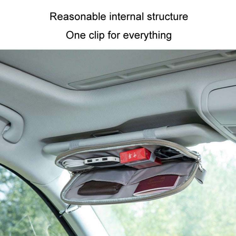 Car Driver License Storage Bag Sun Visor Sunglasses Card Holder, Color: Beige