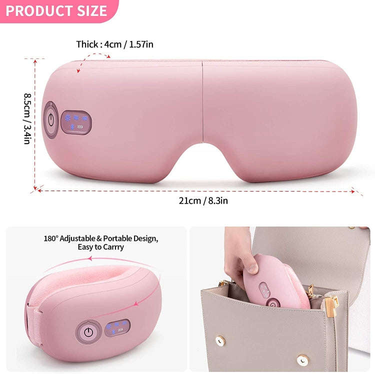 Bluetooth Rechargeable Eye Massager With Heat, Air Pressure And Vibration Massage(Black)