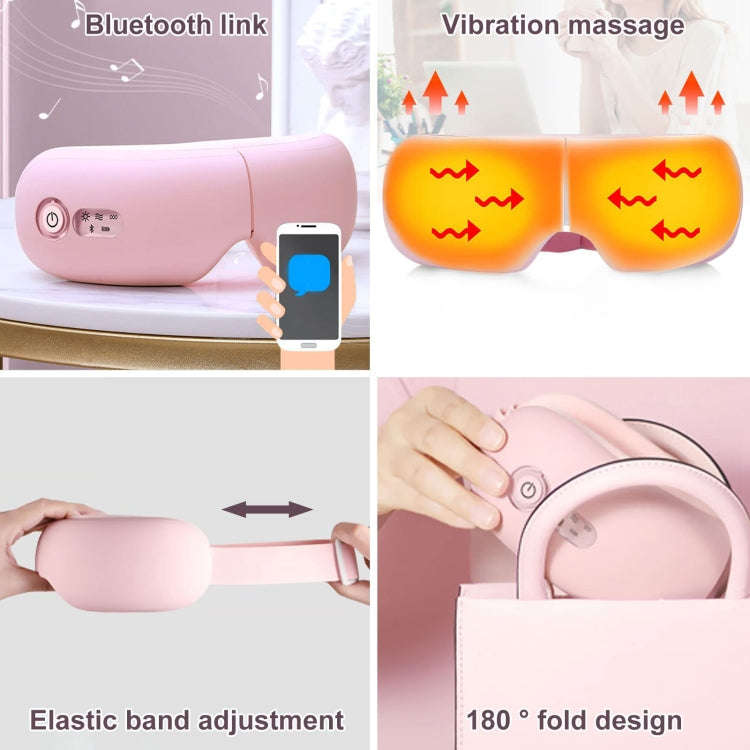 Bluetooth Rechargeable Eye Massager With Heat, Air Pressure And Vibration Massage(Black)