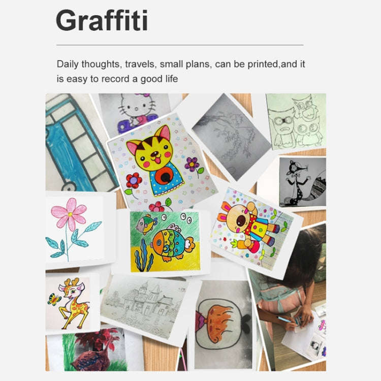 X6 200DPI Student Homework Printer Bluetooth Inkless Pocket Printer Pink 5 Printer Paper+5 Stickers