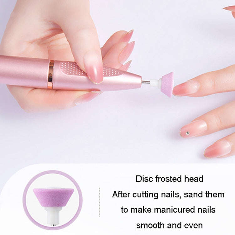 Electrical Nail Polisher Multifunctional Nail Polish Remover Pen Nail Sharpener(Rose Gold)