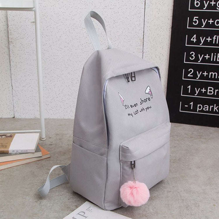 4pcs /Set Student Schoolbag Casual Outdoor Traveling Shoulder Bag(Black)