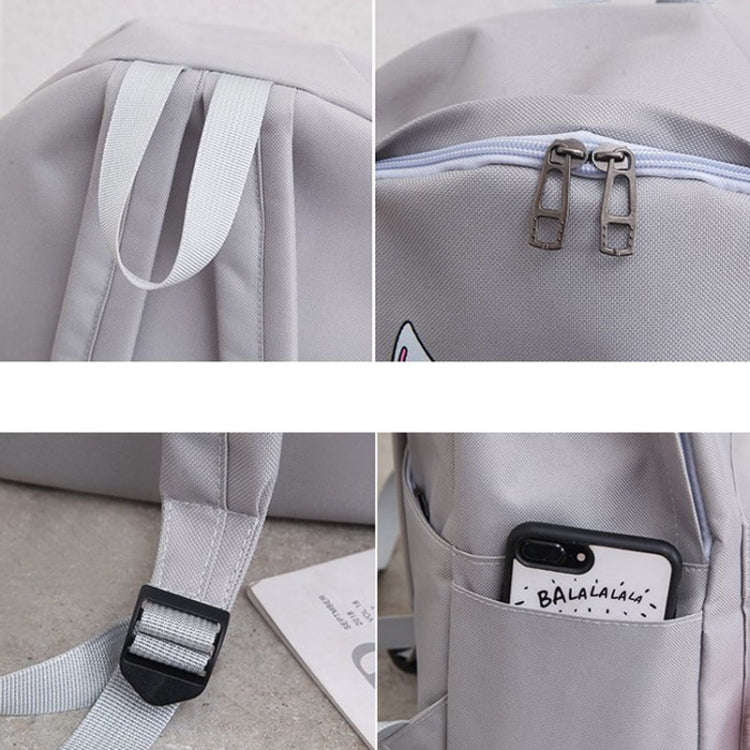 4pcs /Set Student Schoolbag Casual Outdoor Traveling Shoulder Bag(Black)