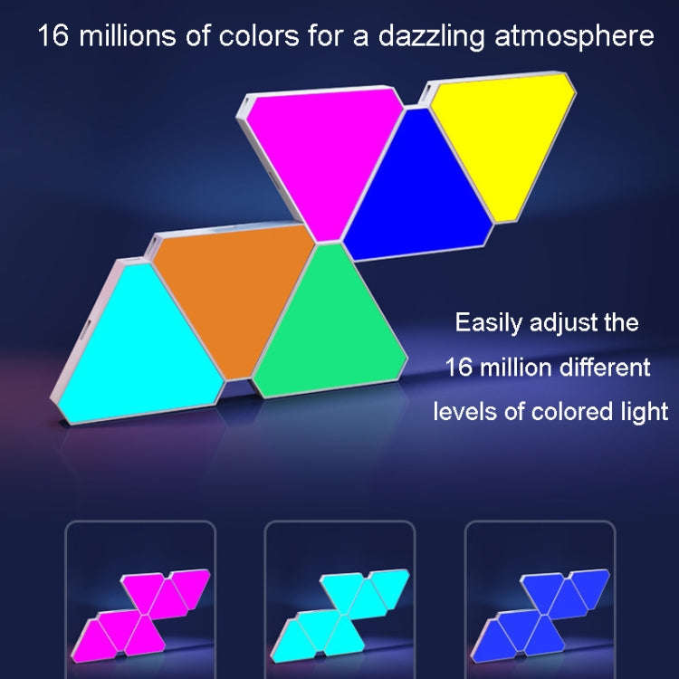 12pcs /Set Triangle Splicing Intelligent Sound Control Quantum Light Atmosphere Lighting With Rem...