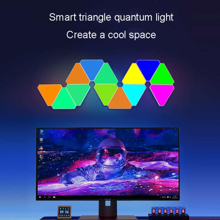 12pcs /Set Triangle Splicing Intelligent Sound Control Quantum Light Atmosphere Lighting With Rem...