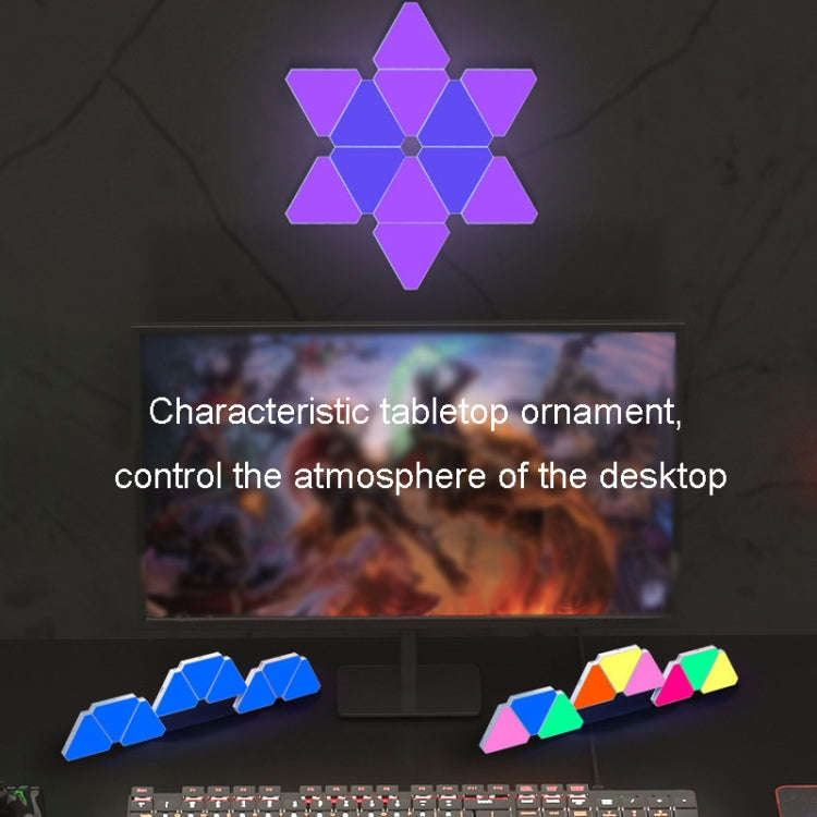 12pcs /Set Triangle Splicing Intelligent Sound Control Quantum Light Atmosphere Lighting With Rem...