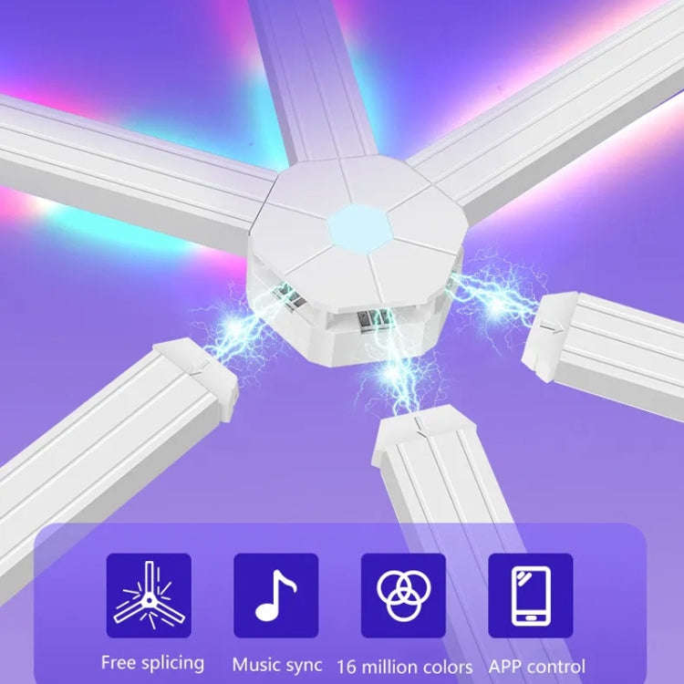6 pcs /Set LED WIFI Graffiti Bluetooth Smart Splicing Quantum Light DIY Atmosphere Lighting With ...
