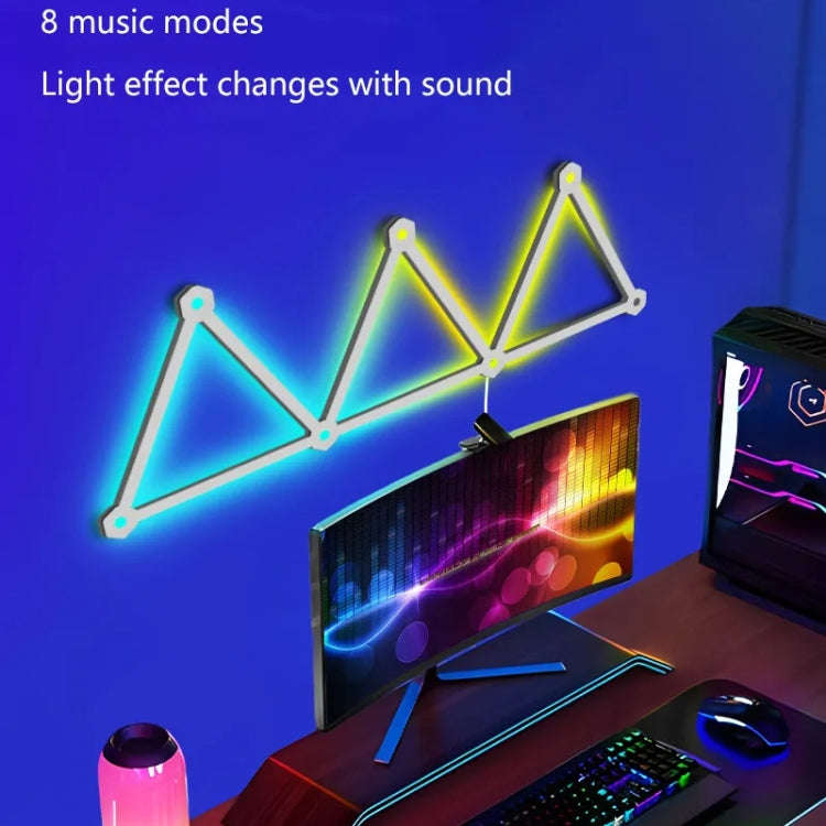 6 pcs /Set LED WIFI Graffiti Bluetooth Smart Splicing Quantum Light DIY Atmosphere Lighting With ...