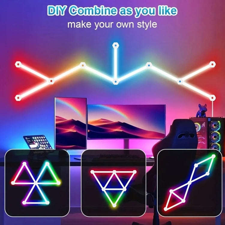 6 pcs /Set LED WIFI Graffiti Bluetooth Smart Splicing Quantum Light DIY Atmosphere Lighting With ...