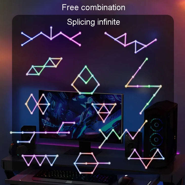 6 pcs /Set LED WIFI Graffiti Bluetooth Smart Splicing Quantum Light DIY Atmosphere Lighting With ...