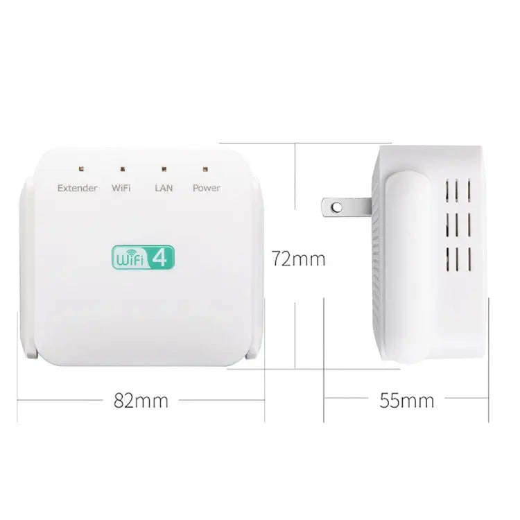 2.4G 300M Wi-Fi Amplifier Long Range WiFi Repeater Wireless Signal Booster EU Plug White