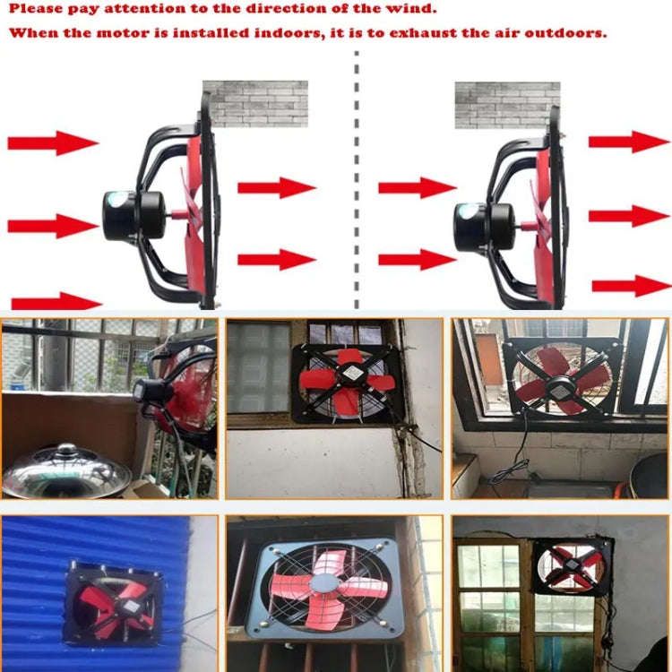 10 -inch Dual Grilles Kitchen Exhaust Fan Wall Window Fan High Power Industrial Extractor Fume Sp...