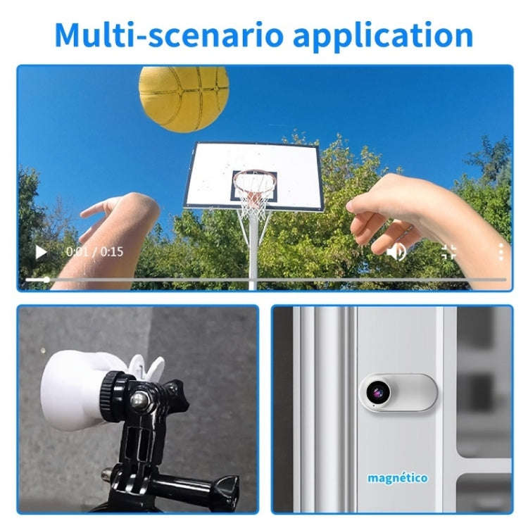 Magnetic Thumb Camera Portable HD Camera For Outdoor Cycling, Model: Standard+Pet Silicone Collar