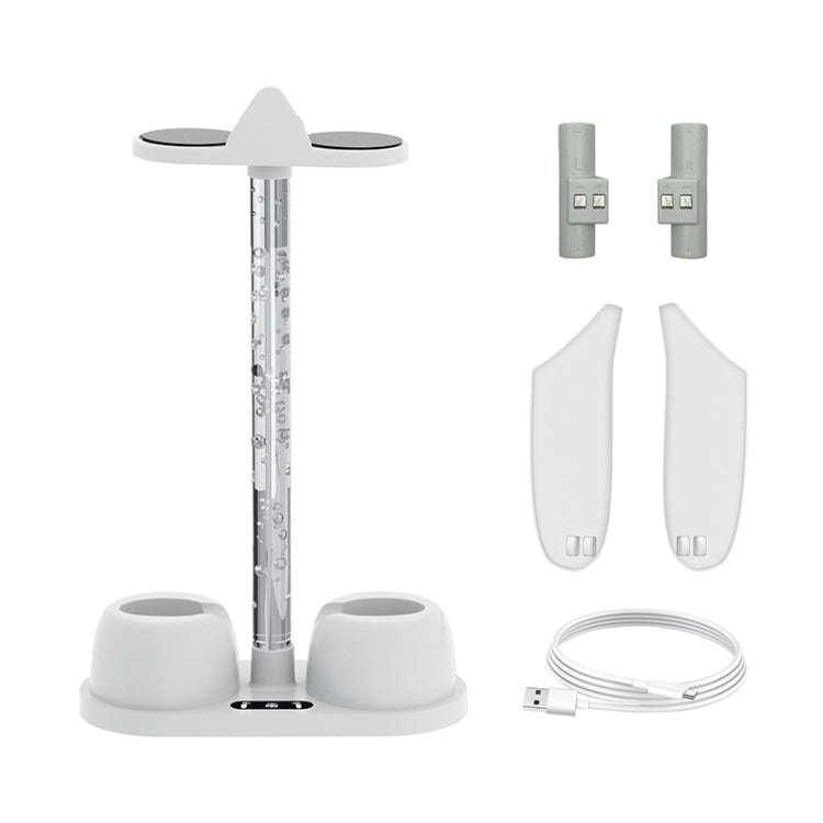 For Quest 3 VR Glasses Charging Base Storage Bracket with Cool RGB Light(White)