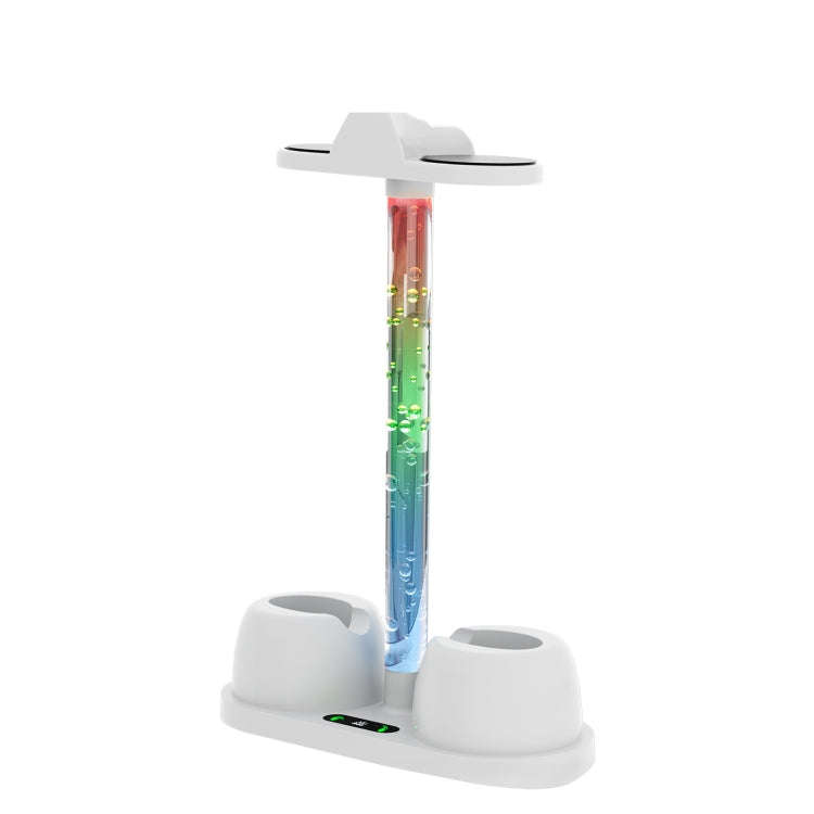 For Quest 3 VR Glasses Charging Base Storage Bracket with Cool RGB Light(White)