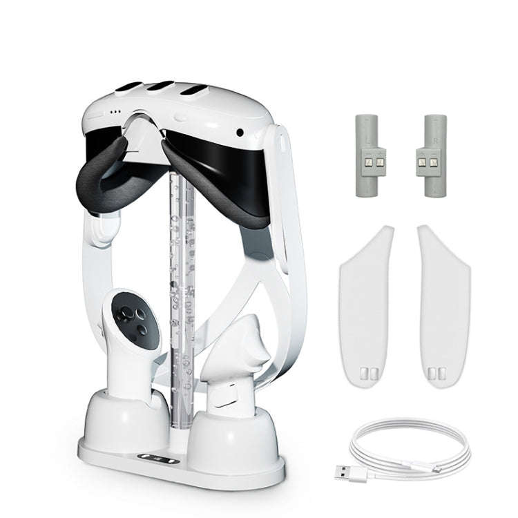 For Quest 3 VR Glasses Charging Base Storage Bracket with Cool RGB Light(White)