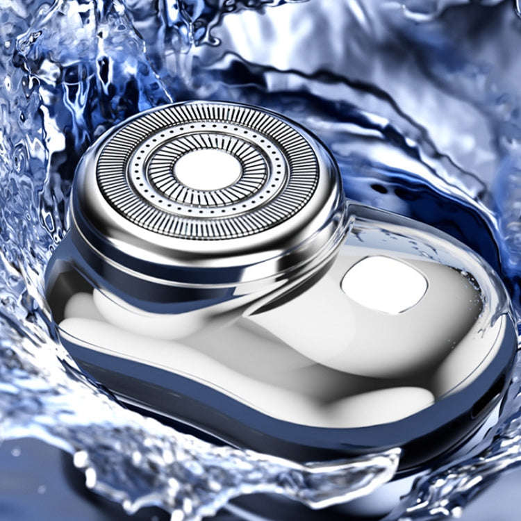 Three-Ring Knife Mesh Electric Men Shaver Travel Portable Mini Shaver, Color: Digital Display Silver
