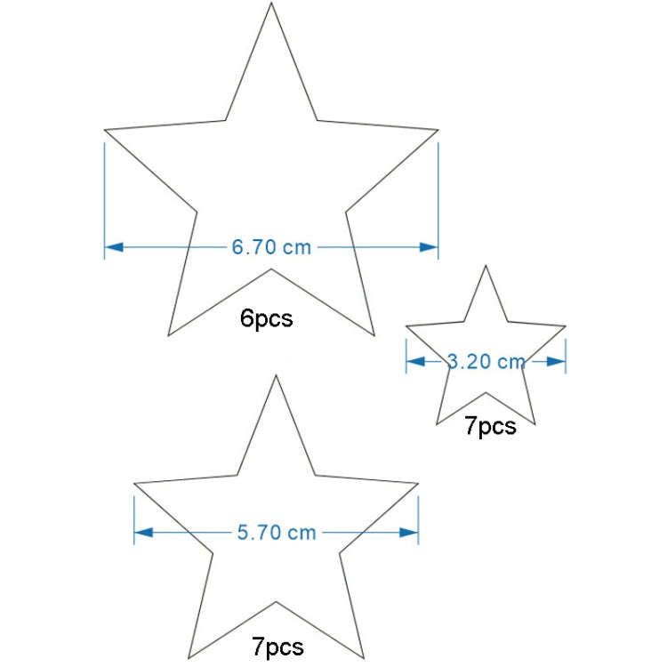 20pcs /Set Acrylic Stars Mirror Stereo Wall Stickers Home Decoration Soft Mirror(Gold)