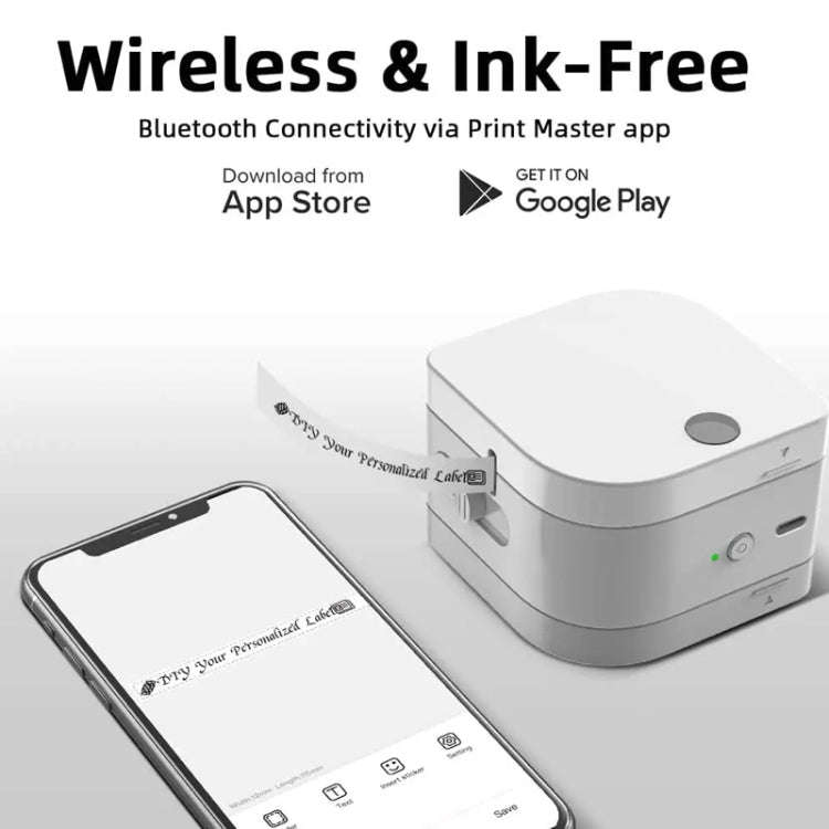 Phomemo P12Pro Li-Ion Battery Compact Bluetooth Convenient Self-Adhesive Thermal Label Printer(Wh...