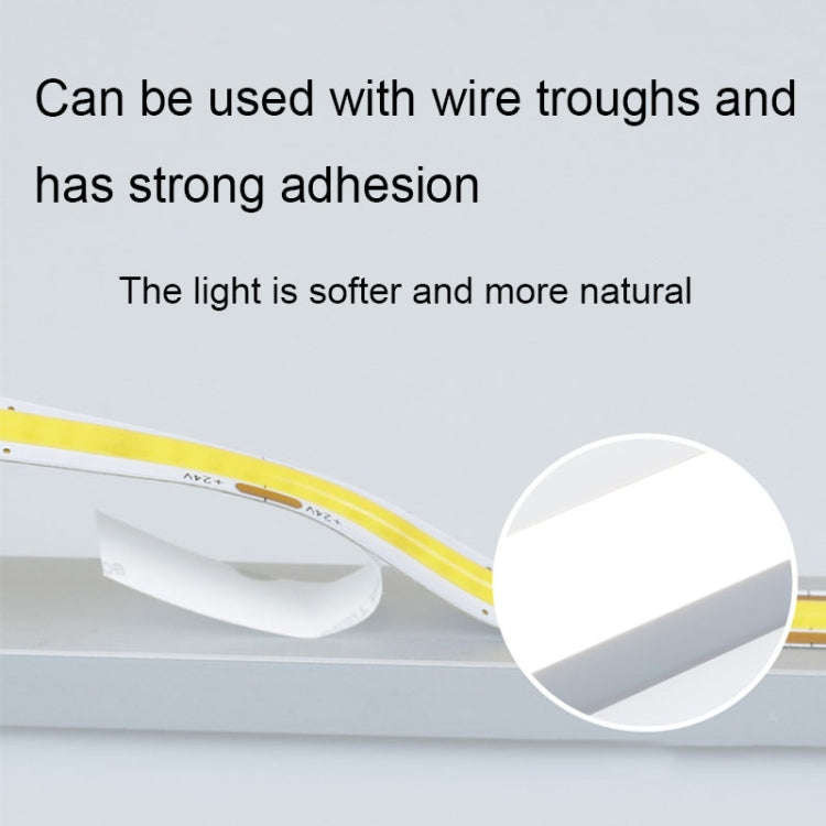 1m 24V 8mm Wide COB Adhesive Decorative LED Light Strip, Specification: 320 Beads-12W-95 Display(...