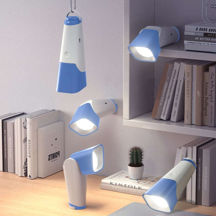 Multifunctional Reading Desk Lamp Flashlight Wall Mounted Bedside Lamp Folding Camping Lamp(White)