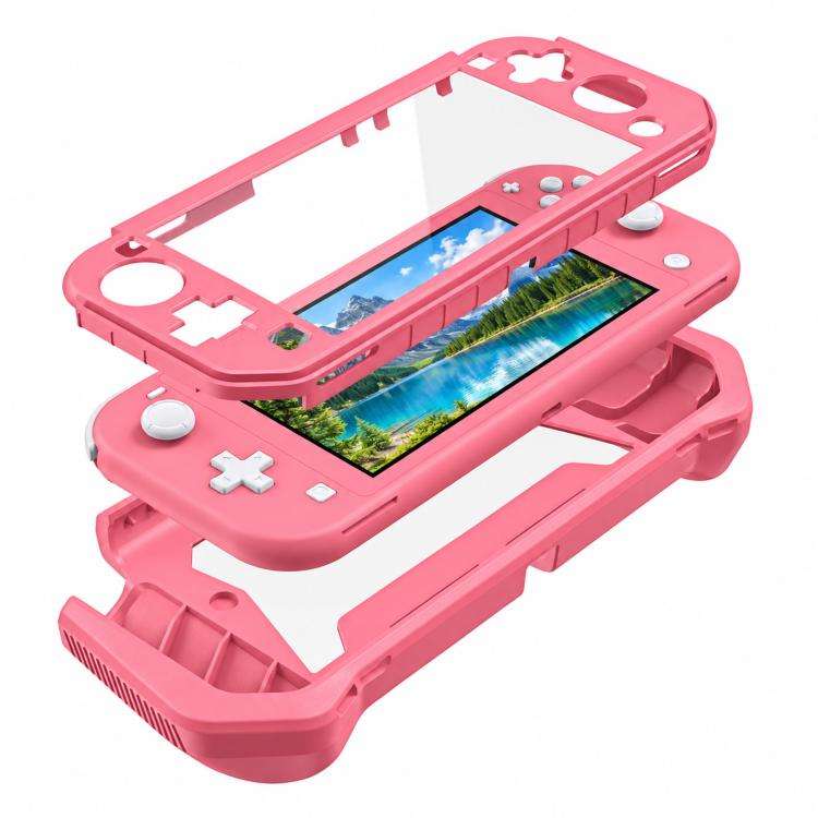 For Nintendo Switch Lite Full Cover Protective Shell TPU Console Case(Pink)