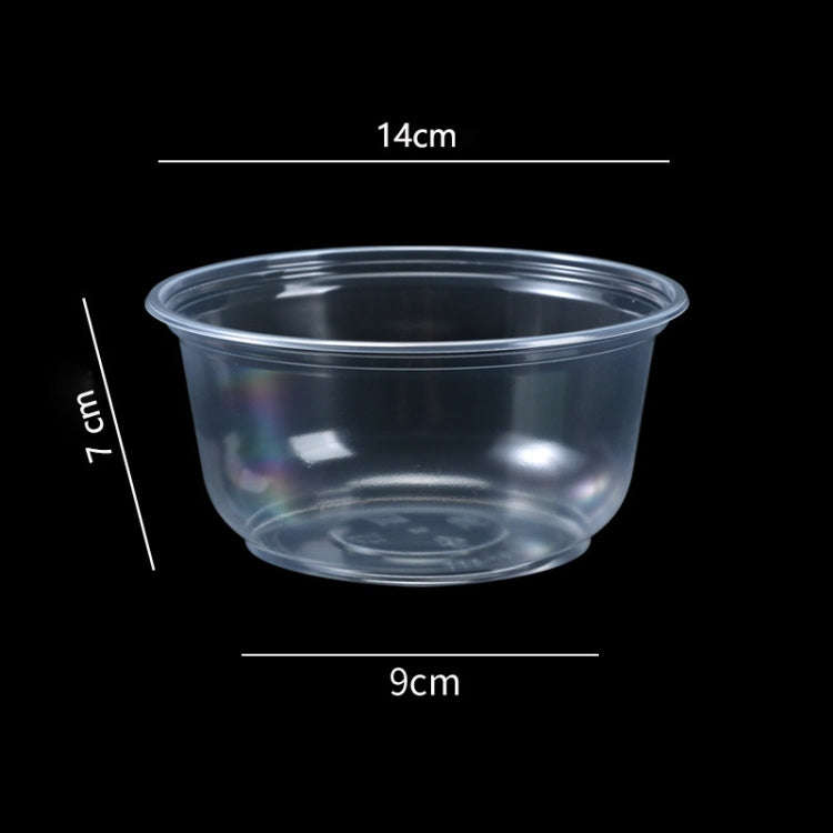 50pcs /Pack No Lid Disposable Round Plastic Bowl Thick Transparent Fast Food Soup Bowl, Capacity:...