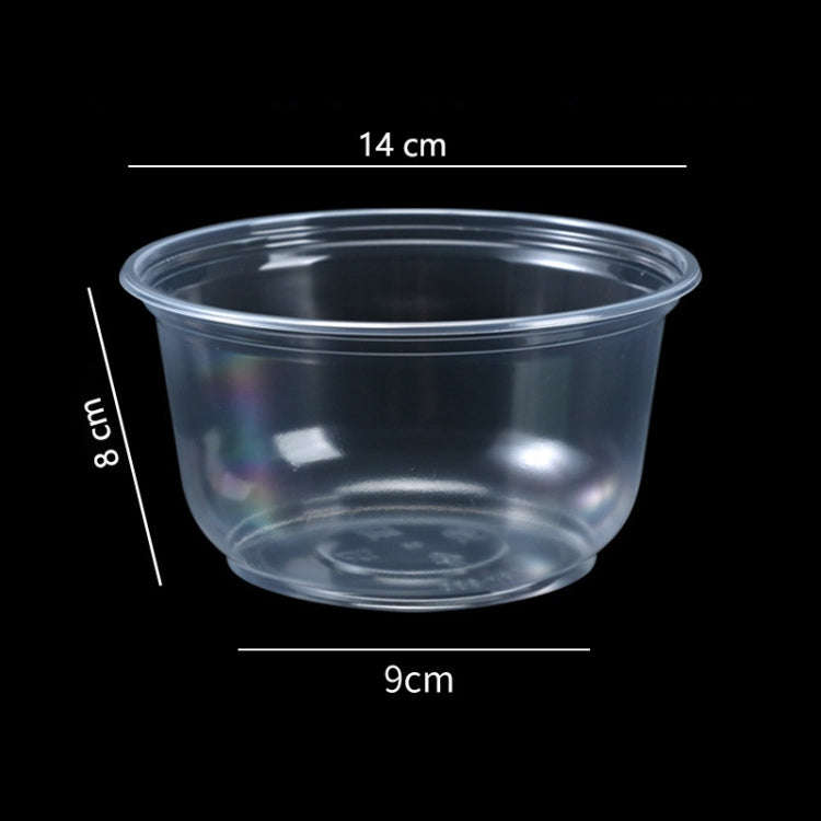 50pcs /Pack No Lid Disposable Round Plastic Bowl Thick Transparent Fast Food Soup Bowl, Capacity:...