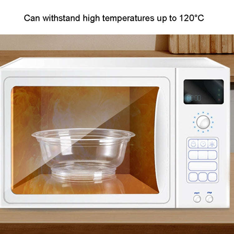 50pcs /Pack No Lid Disposable Round Plastic Bowl Thick Transparent Fast Food Soup Bowl, Capacity:...