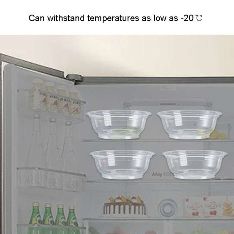 50pcs /Pack No Lid Disposable Round Plastic Bowl Thick Transparent Fast Food Soup Bowl, Capacity:...